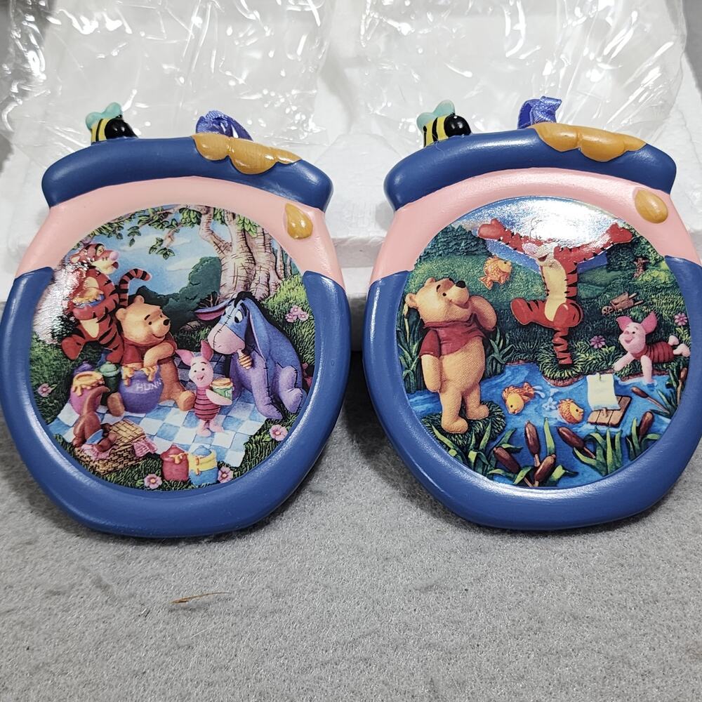 FISHIN' FOR FUN & A POOHISH SORT OF PICNIC Ornaments Poohs Honeypot Advent 68542